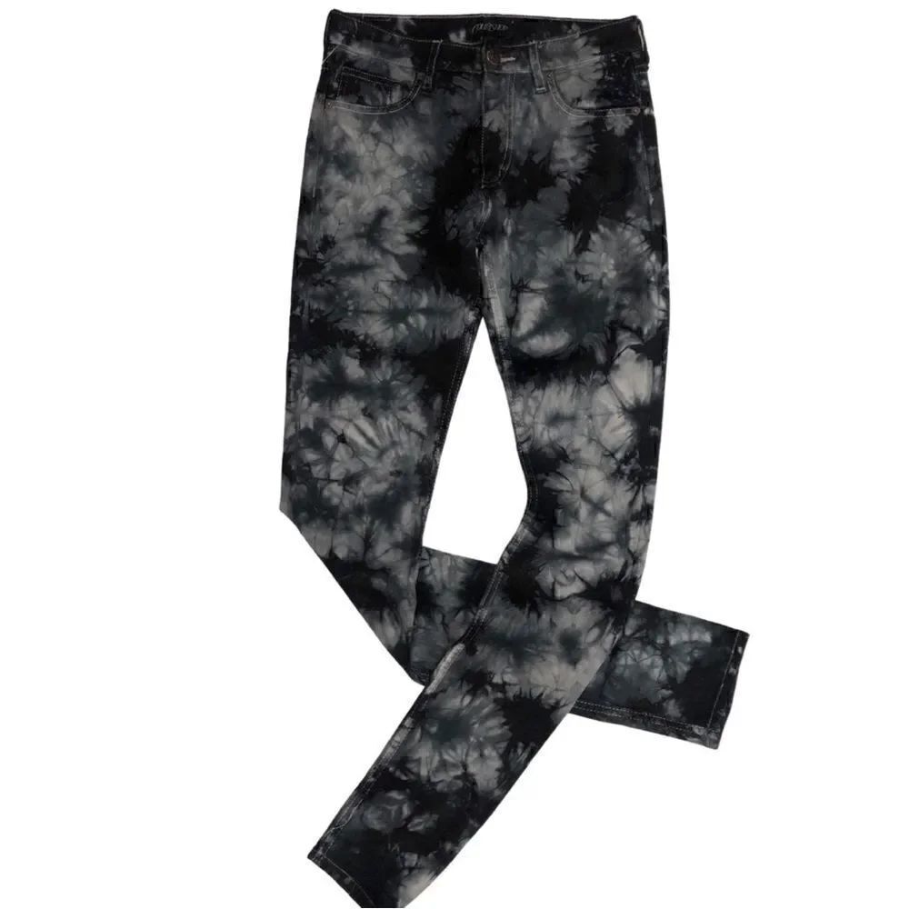 COURTSHOP Black/Grey Tie-Dye skinny Jeans  (26)